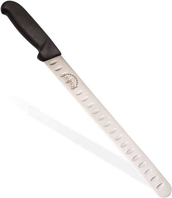 SpitJack BBQ Smoked Brisket Knife for Meat Carving and Slicing - SS, Granton Edge, 11 Inch Blade