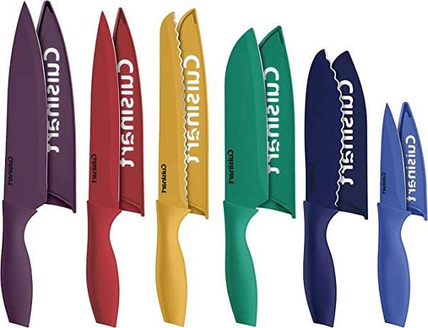 Cuisinart C55-12PCKSAM Piece color blade guards (6 knives and six covers) 12 PC Knife set, Jewel: