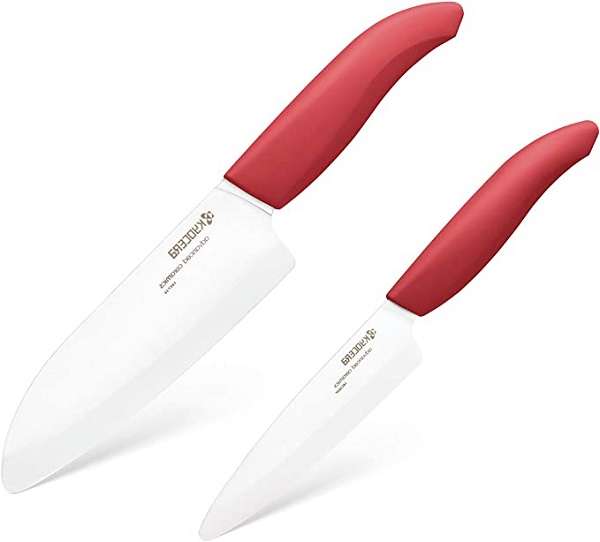 Kyocera Revolution 2-piece ceramic knife set, 5.5 inches, 3 inches, black/white