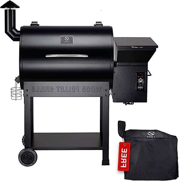 Z GRILLS ZPG-7002B 2020 Upgrade Wood Pellet Grill & Smoker, 8 in 1 BBQ Grill Auto Temperature Controls, inch Cooking Area, 700 sq in Black